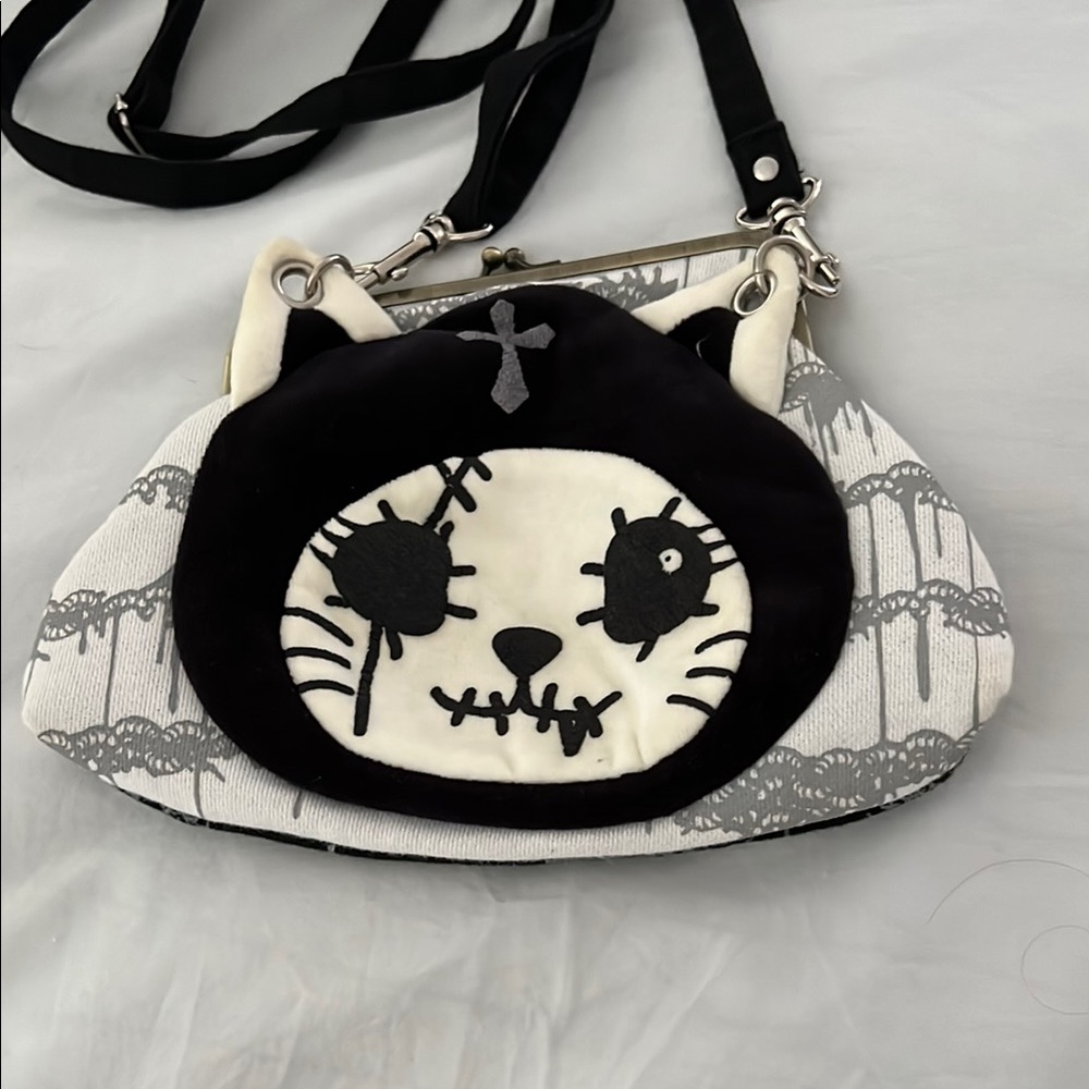 Hangry & Angry small, black and white shoulder or crossbody bag.